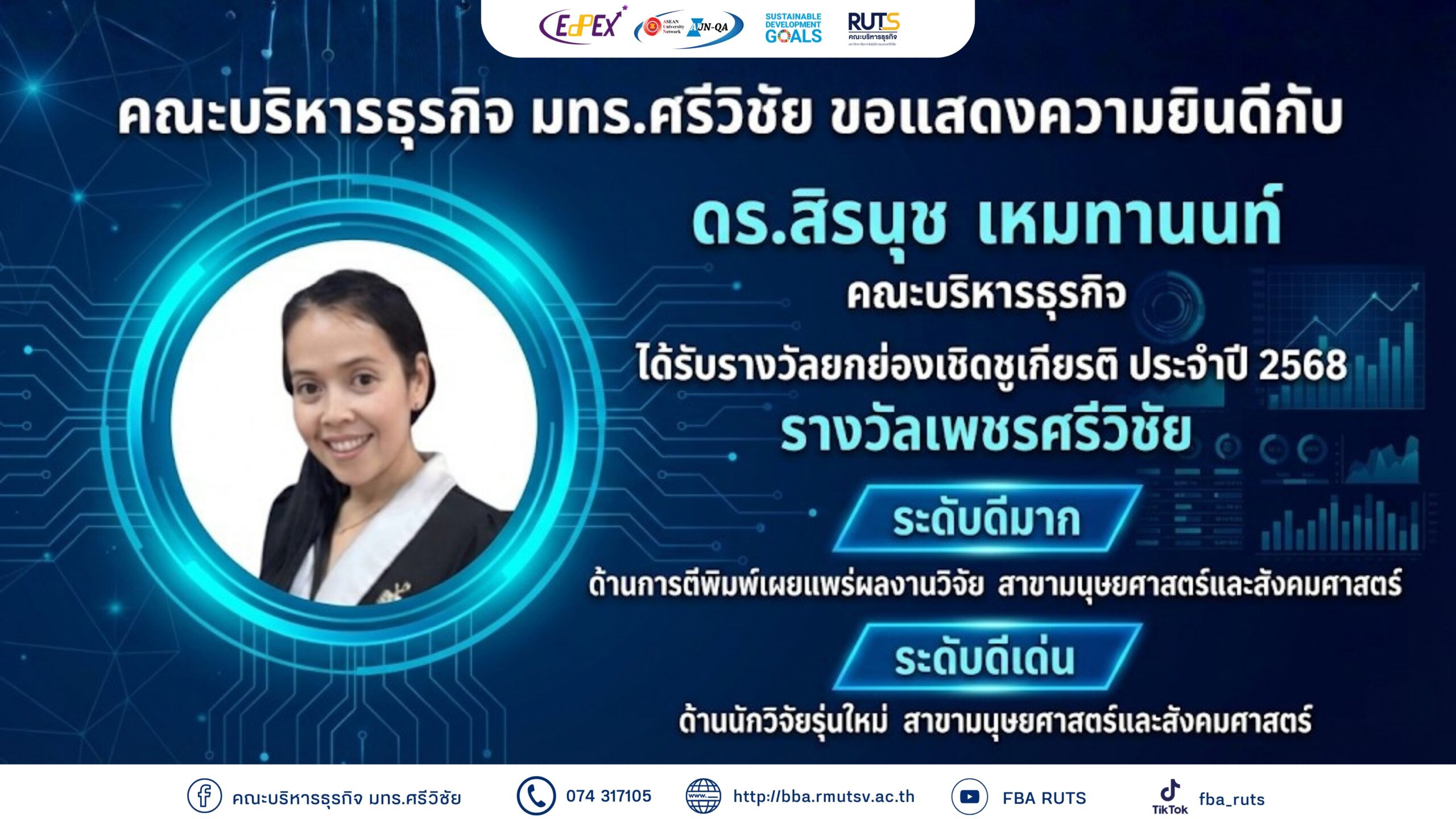 คณะบริหารธุรกิจ มทร.ศรีวิชัย ขอแสสดงความยินดี